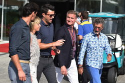 Mark Webber, Susie Wolff, Steve Jones, C4 F1, David Coulthard, Channel Four TV Commentator and Eddie Jordan, Channel 4 F1 TV