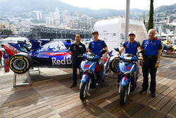 Toyoharu Tanabe, technisch directeur Honda, Brendon Hartley, Toro Rosso, Pierre Gasly, Toro Rosso, Franz Tost, teambaas Toro Rosso