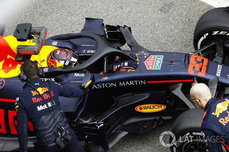 Max Verstappen, Red Bull Racing, in the pit lane