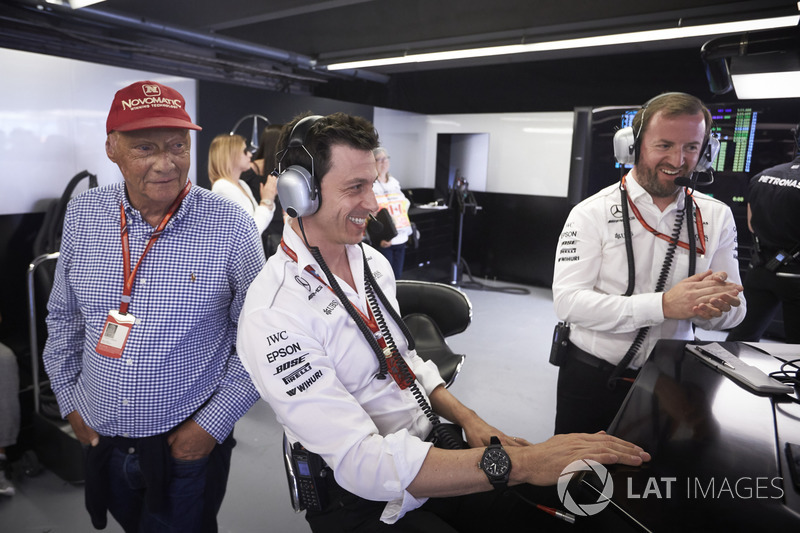 Niki Lauda, Presidente no ejecutivo, Mercedes AMG F1, Toto Wolff, Director Ejecutivo de Mercedes AMG