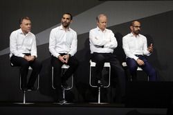 (L to R): Bob Bell, Renault Sport F1 Team Chief Technical Officer with Cyril Abiteboul, Renault Sport F1 Managing Director; Jerome Stoll, Renault Sport F1 President; and Thierry Koskas, Renault Executive Vice President of Sales and Marketing