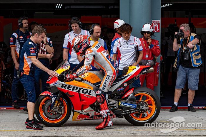 Scooter style brake lever installed in Marc Marquez, Repsol Honda bike