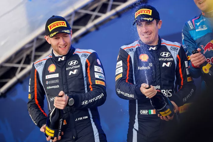 Podio: segundo puesto Craig Breen, James Fulton, Hyundai World Rally Team Hyundai i20 N Rally1