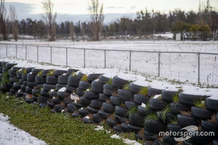 Symmons Plains covered in snow