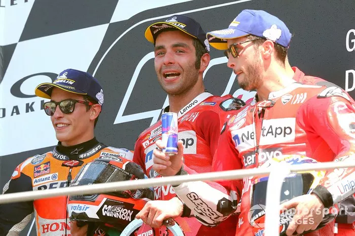 Danilo Petrucci, Ducati Team, Marc Marquez, Repsol Honda Team, Andrea Dovizioso, Ducati Team