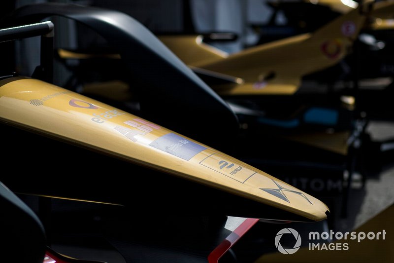 Techeetah bodywork in the pit lane