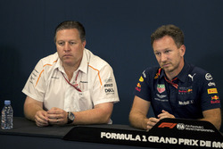 Zak Brown, McLaren Racing CEO and Christian Horner, Red Bull Racing Team Principal in the Press Conference
