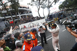 Race winner Lewis Hamilton, Mercedes AMG F1 celebrates at the podium