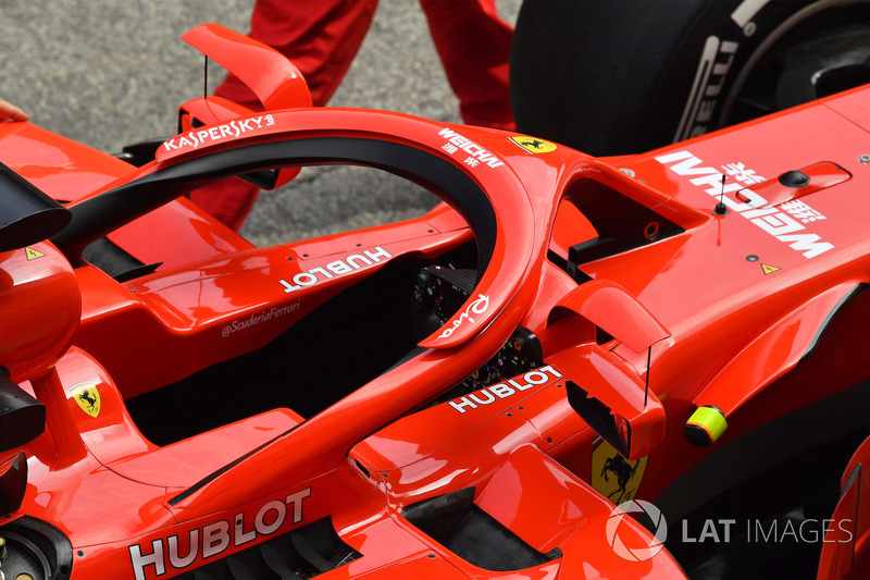 Ferrari SF71H with mirrors on halo