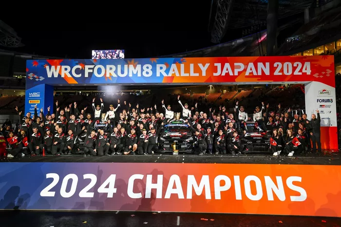 Team Champion Sébastien Ogier, Vincent Landais, Toyota Gazoo Racing WRT Toyota GR Yaris Rally1, Elfyn Evans, Scott Martin, Toyota Gazoo Racing WRT Toyota GR Yaris Rally1, Takamoto Katsuta, Aaron Johnston, Toyota Gazoo Racing WRT Toyota GR Yaris Rally1