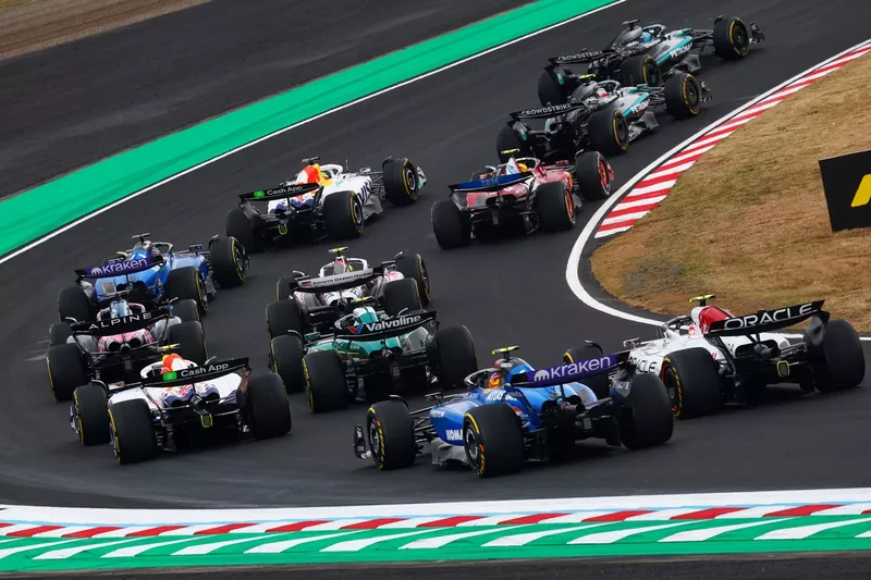 Lewis Hamilton, Ferrari, George Russell, Mercedes, Andrea Kimi Antonelli, Mercedes, Isack Hadjar, Racing Bulls
