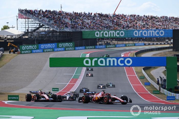 Charles Leclerc, Ferrari SF-24, Carlos Sainz, Ferrari SF-24, Lewis Hamilton, Mercedes F1 W15