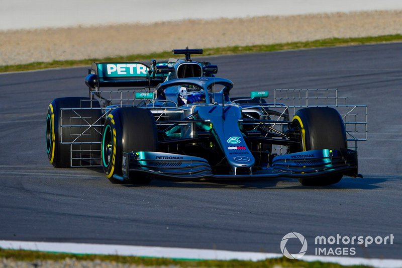 Valtteri Bottas, Mercedes AMG F1 W10, avec des équipements de mesure