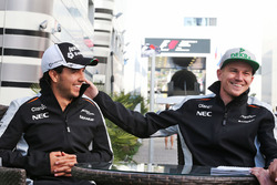 Sergio Perez, Sahara Force India F1 and Nico Hulkenberg, Sahara Force India F1