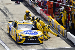 Kyle Busch, Joe Gibbs Racing Toyota, makes a pit stop