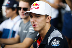 Pierre Gasly, Reserve Driver, Red Bull Racing, signs autographs for fans