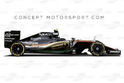 Concepto de Force India con el patrocinador Johnnie Walker