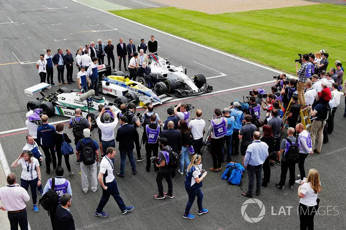 Sir Frank Williams, Patrick Head, Williams FW40, FW11 Honda, FW08, Antonio Pizzonia, Martin Brundle, Paul di Resta, Jason Plato, Felipe Massa, Williams, Lance Stroll, Williams, Riccardo Patrese, Nigel Mansell, Keke Rosberg, Damon Hill, Nico Rosberg, David 