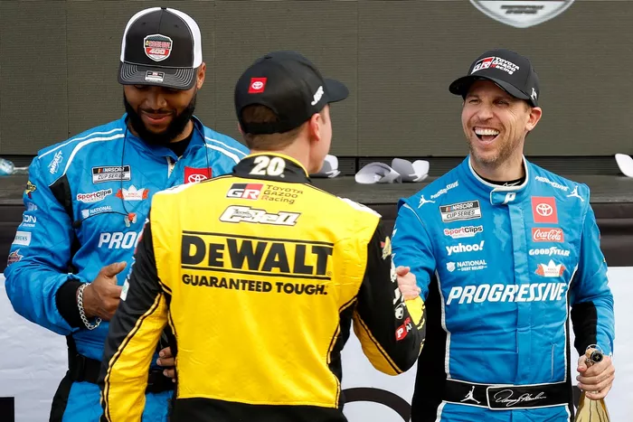 Denny Hamlin, Joe Gibbs Racing Toyota, Christopher Bell, Joe Gibbs Racing Toyota