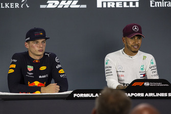 Max Verstappen, Red Bull Racing and Lewis Hamilton, Mercedes AMG F1 in the Press Conference