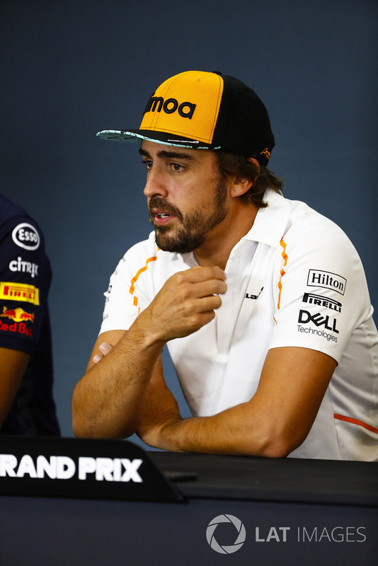 Fernando Alonso, McLaren, in the Thursday press conference