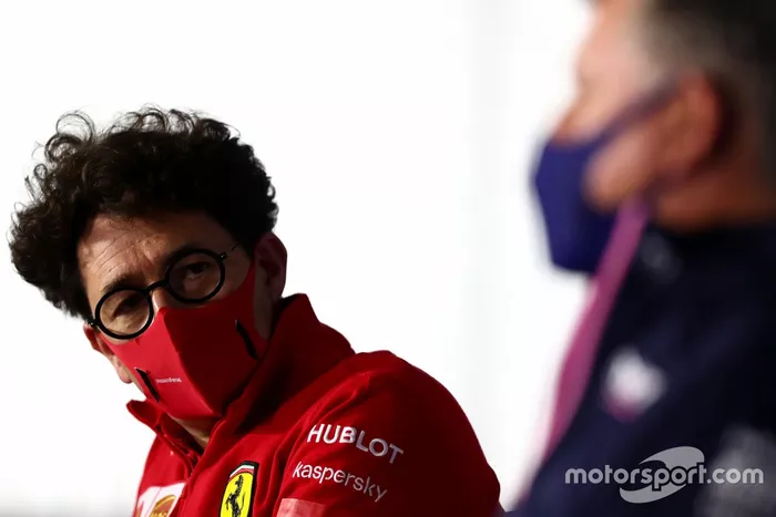 Mattia Binotto, Team Principal Ferrari, nella conferenza stampa dei Team Principal