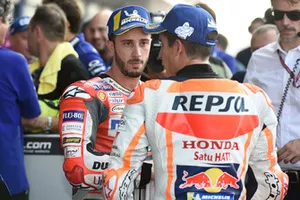 Le poleman Marc Marquez, Repsol Honda Team, Andrea Dovizioso, Ducati Team
