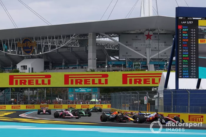 Charles Leclerc, Ferrari, Isack Hadjar, Racing Bulls Team, Yuki Tsunoda, Red Bull Racing Team