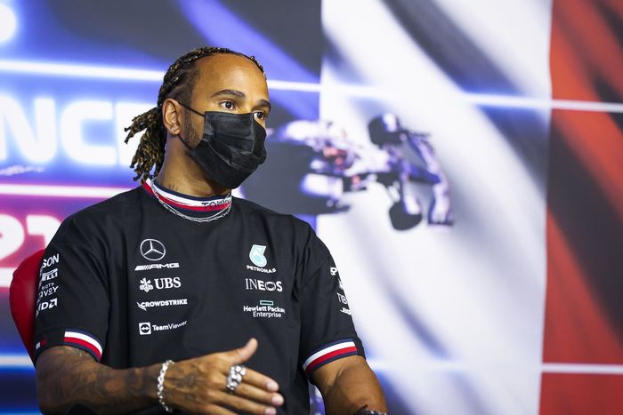 Lewis Hamilton, Mercedes en la conferencia de prensa