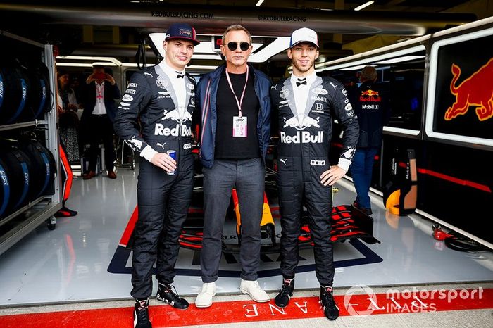 Max Verstappen, Red Bull Racing, Daniel Craig, Actor y Pierre Gasly, Red Bull Racing 