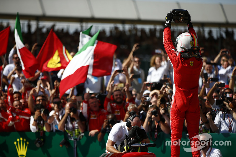 El ganador: Sebastian Vettel, Ferrari