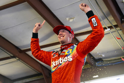 Kyle Busch, Joe Gibbs Racing, Toyota Camry Skittles Red White & Blue celebrates