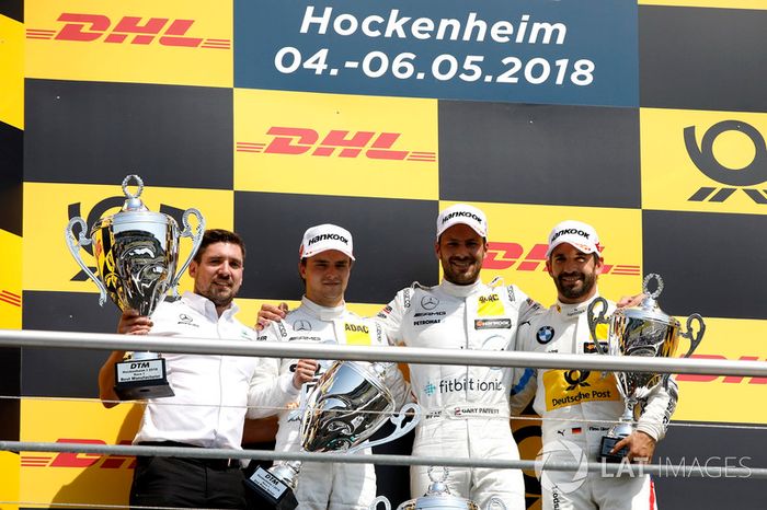 Podio: ganador de la carrera Gary Paffett Mercedes-AMG Team HWA, segundo puesto Lucas Auer, Mercedes-AMG Team HWA, tercer lugar Timo Glock, BMW Team RMG