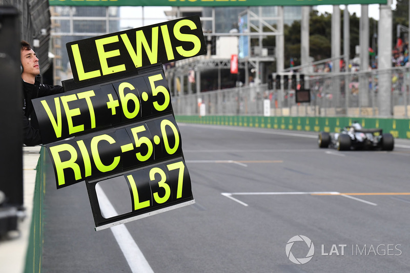 Pit board Lewis Hamilton, Mercedes-AMG F1 W09 EQ Power