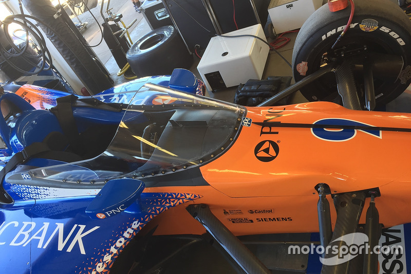 Scott Dixon, Chip Ganassi Racing Honda prova il nuovo aeroscreen