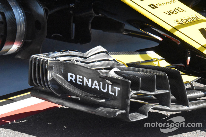 Renault Sport F1 Team R.S. 18, dettaglio dell'ala anteriore