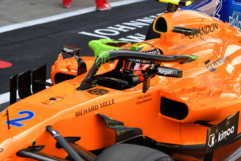 Pintura sobre el Halo del McLaren MCL33