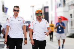 Stoffel Vandoorne, McLaren, and Fernando Alonso, McLaren