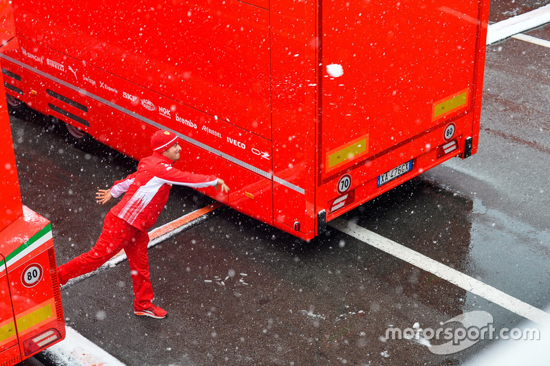 Ferrari team member in the paddock