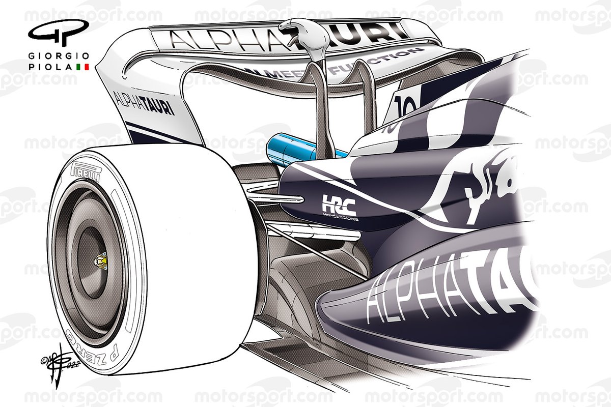 Detalle trasero del AlphaTauri AT03