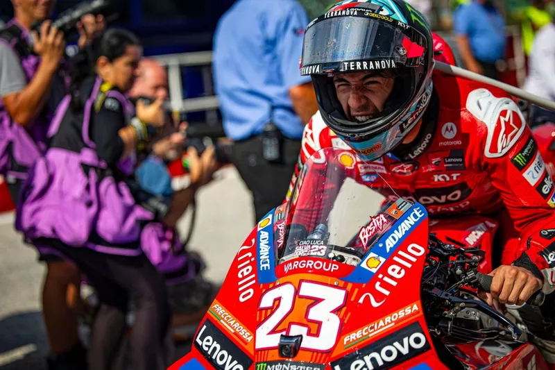 Enea Bastianini, Ducati Team celebrate with team members