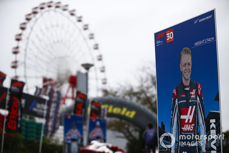 Photo board of Kevin Magnussen, Haas F1 Team