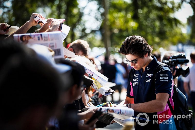 Lance Stroll, Racing Point signs an autograph for a fan