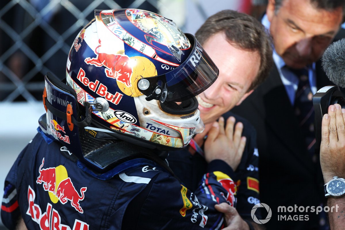 Race winner Sebastian Vettel,  Red Bull Racing with Christian Horner, Red Bull Racing Team Principal

BEST IMAGE