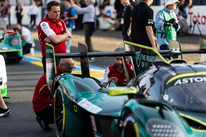 Ferrari engineers inspectingthe #007 Aston Martin Thor Team Aston Martin Valkyrie