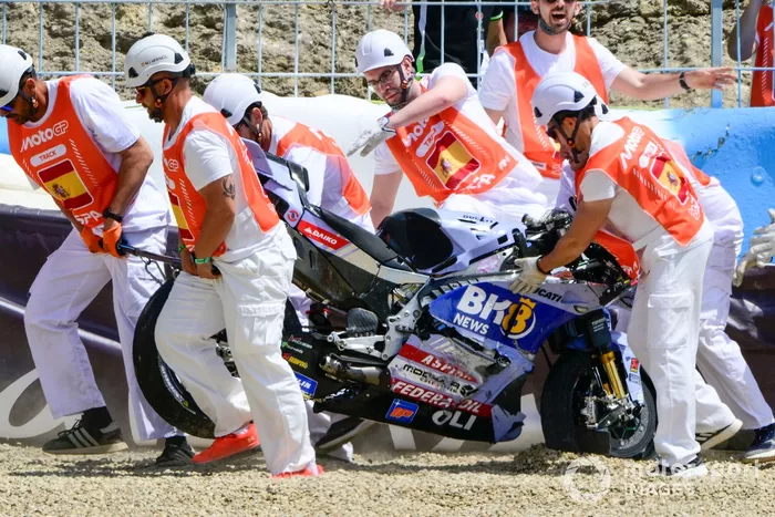Moto de Alex Márquez, Gresini Racing tras su accidente