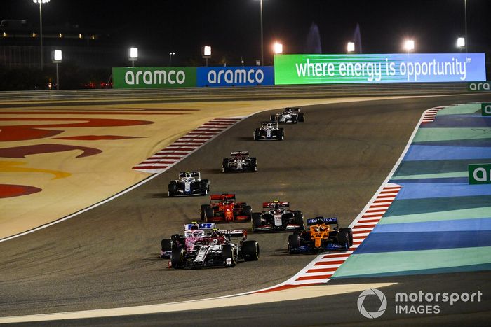 Antonio Giovinazzi, Alfa Romeo Racing C39, Carlos Sainz Jr., McLaren MCL35, Lance Stroll, Racing Point RP20, Kevin Magnussen, Haas VF-20, Sebastian Vettel, Ferrari SF1000