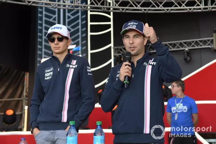 Esteban Ocon, Racing Point Force India F1 Team y Sergio Pérez, Racing Point Force India F1 Team
