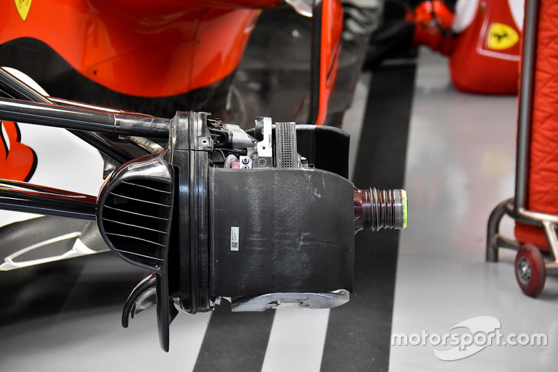 Vue détaillée des freins de la Ferrari SF70H