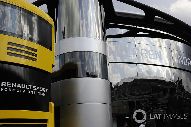 Renault Sport F1 Team motorhome and McLaren motorhome